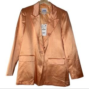 Satin coral ZARA blazer